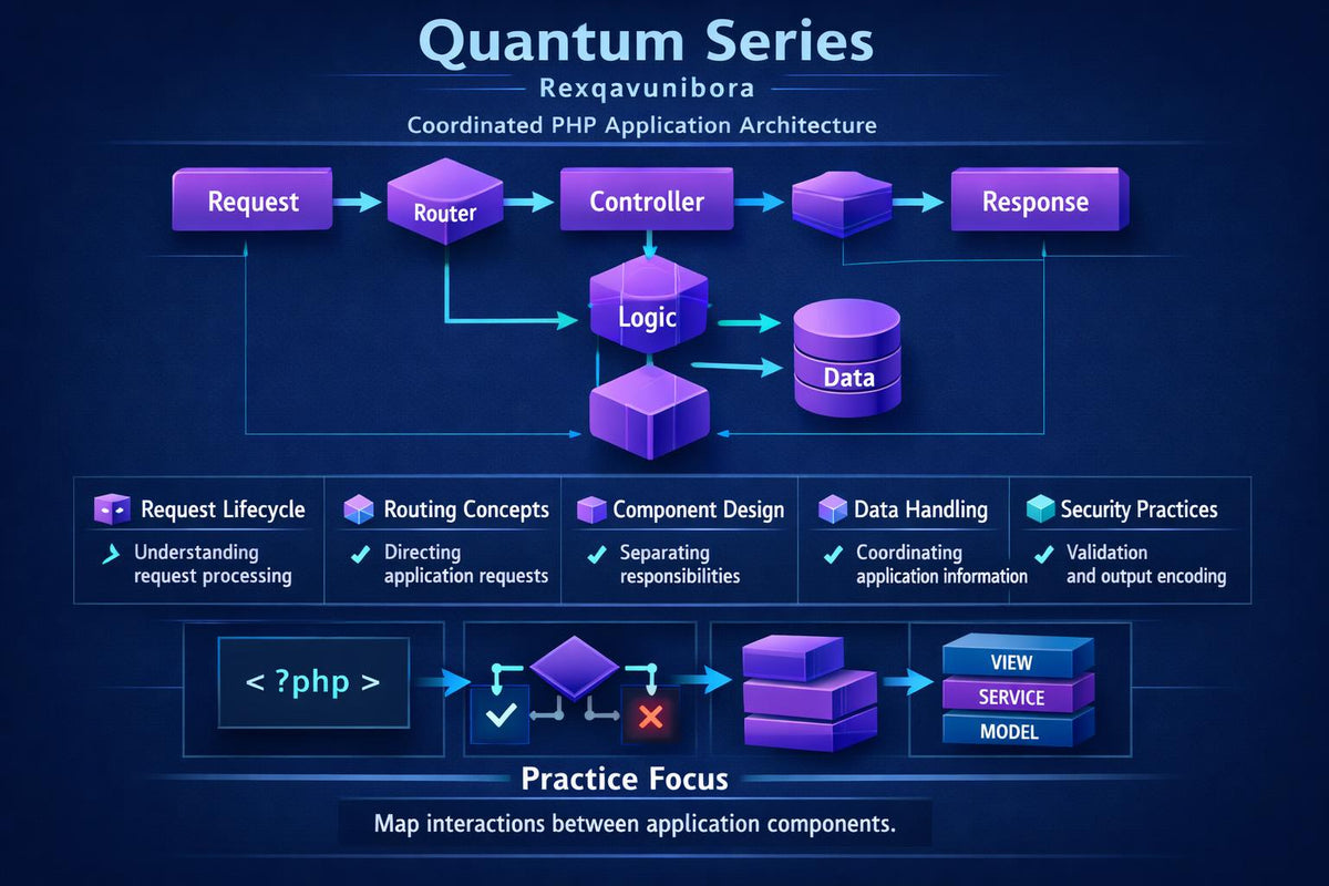An infographic poster titled by Rexqavunibora , featuring a dark brown background with wavy patterned lines, a central comparison process diagram, and educational key skills on the bottom left.