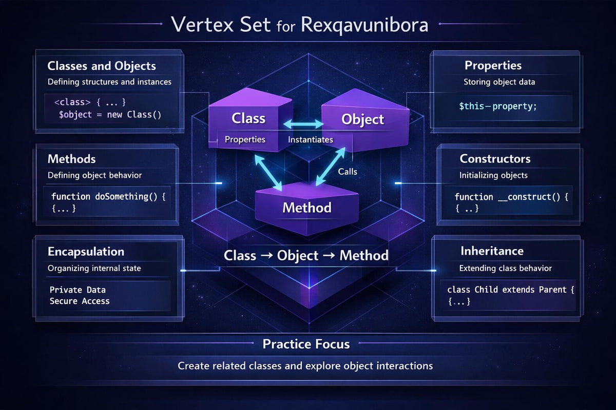 An infographic poster titled by Rexqavunibora , featuring a dark brown background with wavy patterned lines, a central comparison process diagram, and educational key skills on the bottom left.