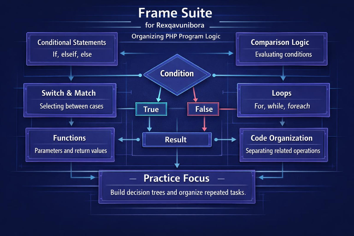An infographic poster titled by Rexqavunibora , featuring a dark brown background with wavy patterned lines, a central comparison process diagram, and educational key skills on the bottom left.