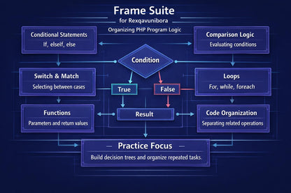 An infographic poster titled by Rexqavunibora , featuring a dark brown background with wavy patterned lines, a central comparison process diagram, and educational key skills on the bottom left.