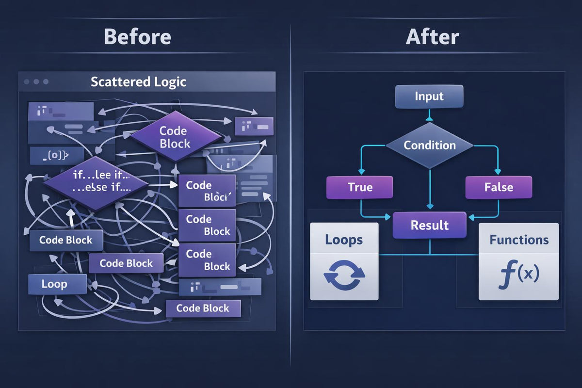 A before-and-after comparison graphic for a cybersecurity investigation tool or service. The left 'Before' side shows scattered document and file icons