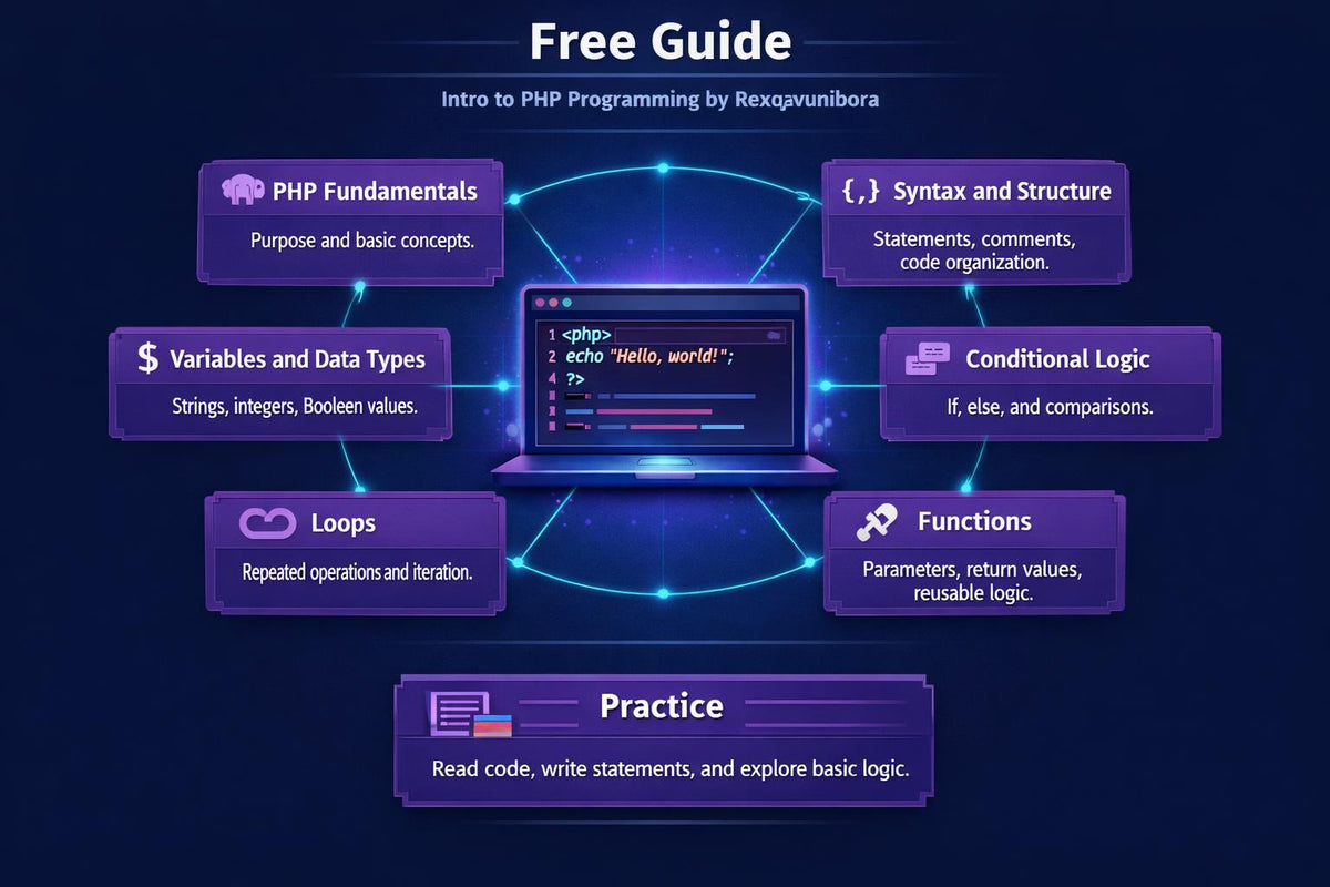 An infographic poster titled by Rexqavunibora , featuring a dark brown background with wavy patterned lines, a central comparison process diagram, and educational key skills on the bottom left.
