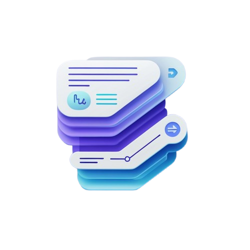A stylized digital icon of a document with a curled corner and a camera lens over it, rendered in dark navy, silver, and copper tones on a plain white background.