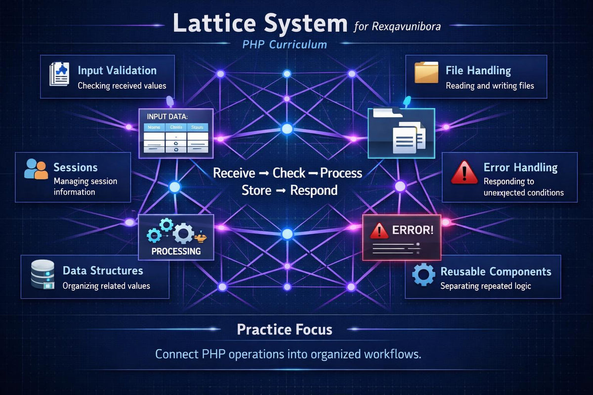 An infographic poster titled by Rexqavunibora , featuring a dark brown background with wavy patterned lines, a central comparison process diagram, and educational key skills on the bottom left.