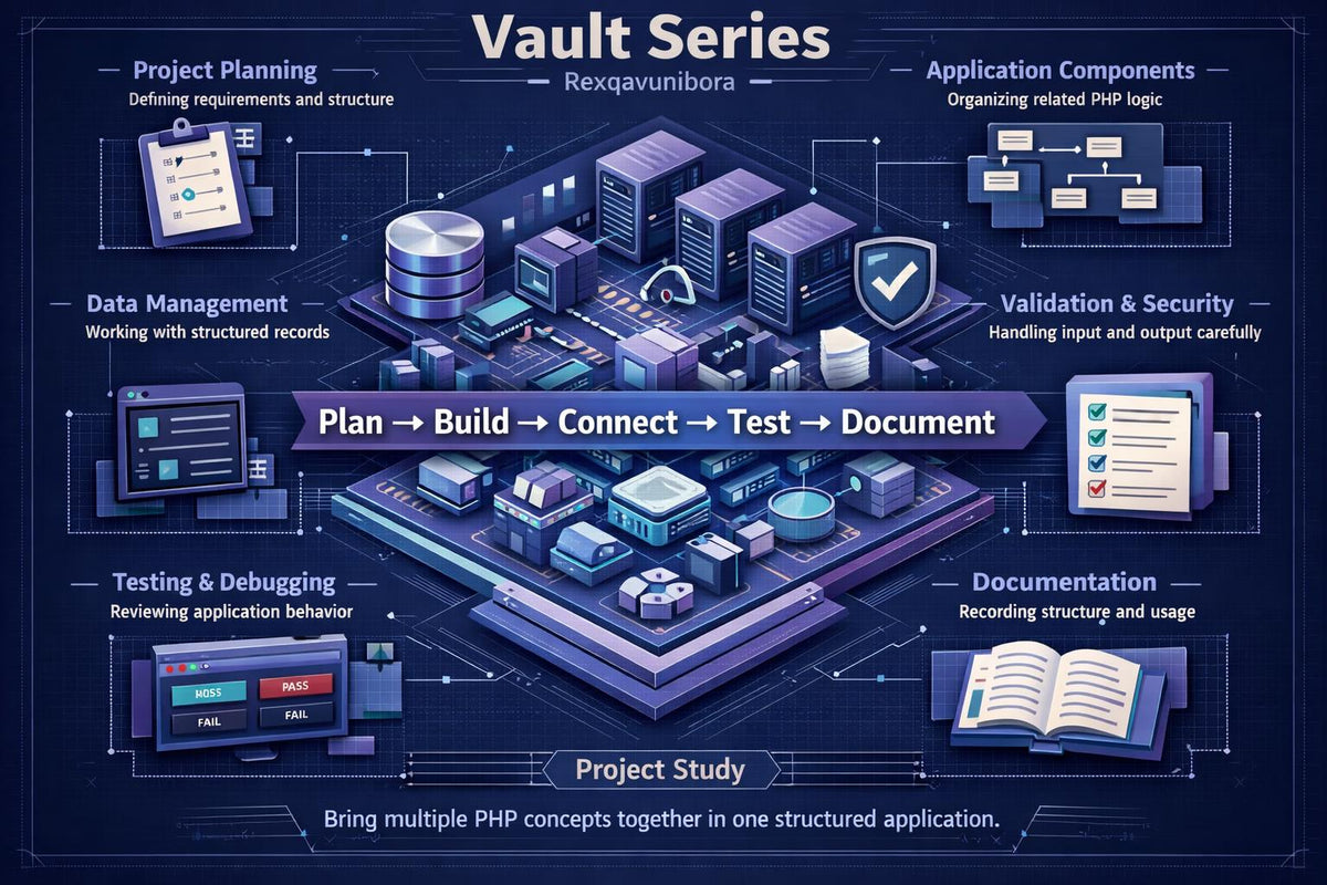 An infographic poster titled by Rexqavunibora , featuring a dark brown background with wavy patterned lines, a central comparison process diagram, and educational key skills on the bottom left.