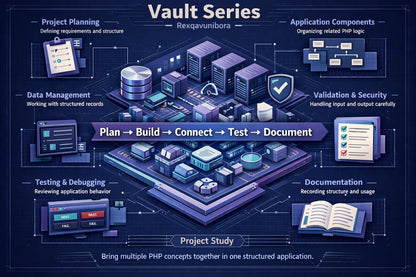 An infographic poster titled by Rexqavunibora , featuring a dark brown background with wavy patterned lines, a central comparison process diagram, and educational key skills on the bottom left.